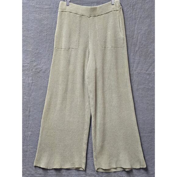 FP Free People BEACH Picnic Sweater Crop Flare Pants Taupe Pockets Comfort Larg - Picture 1 of 5